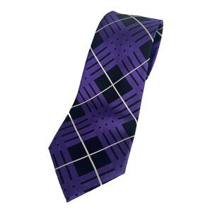 Lauen Ralph Lauren Green Label Geometric‎ Print Handmade Neck Tie Purple Preppy